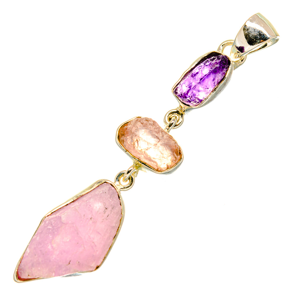 Rose Quartz Pendants handcrafted by Ana Silver Co - PD4285