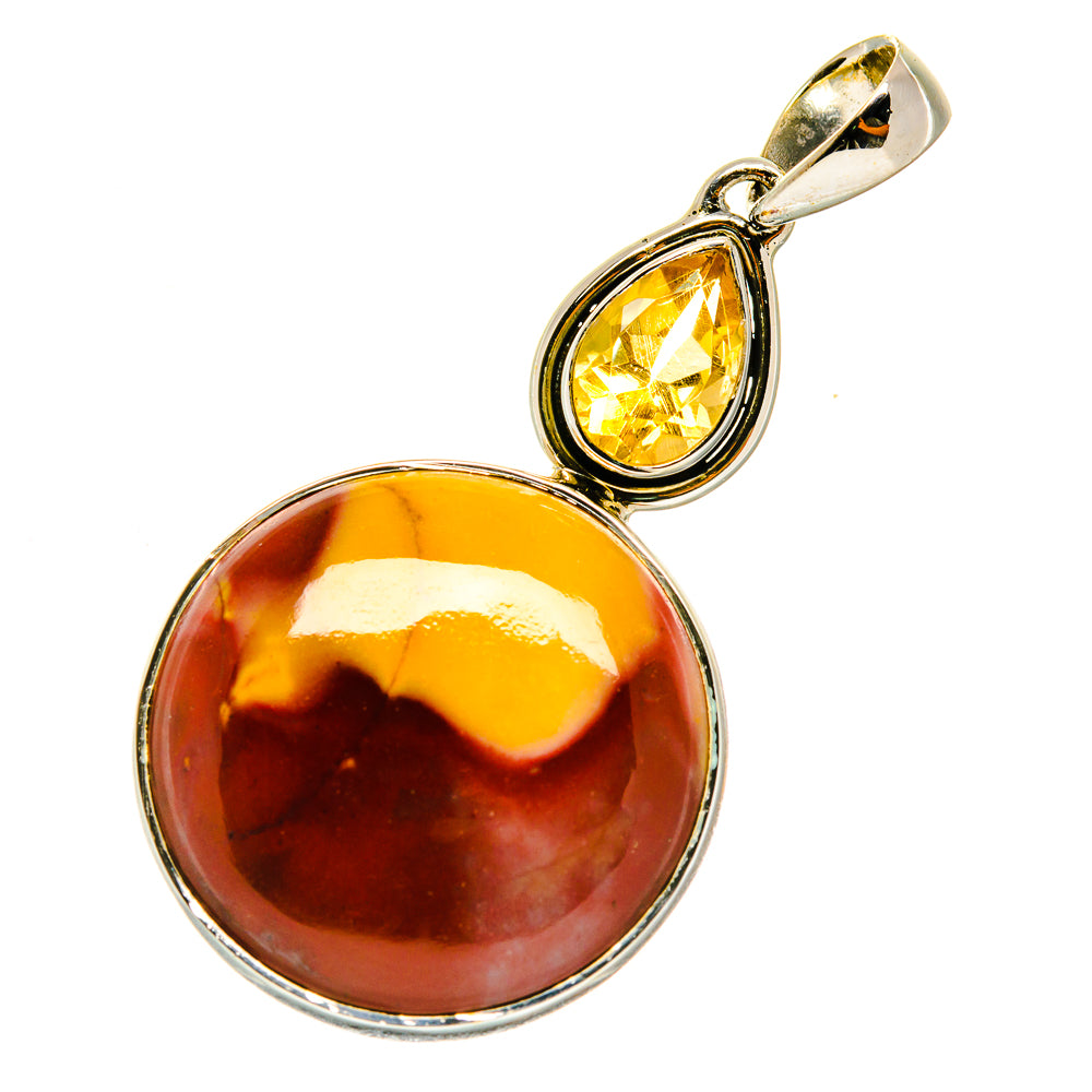 Mookaite, Citrine Pendants handcrafted by Ana Silver Co - PD4313