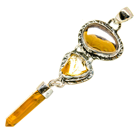 Schalenblende, Tiger Eye, Citrine Pendants handcrafted by Ana Silver Co - PD4320