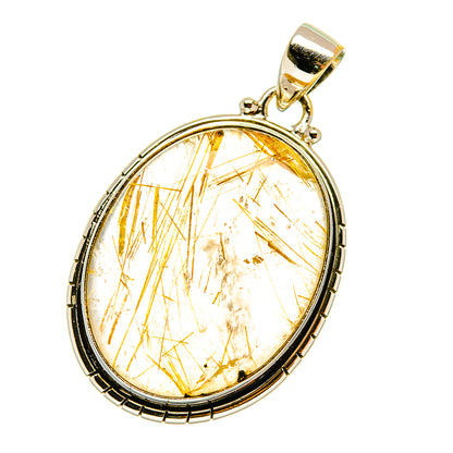 Rutilated Quartz Pendants handcrafted by Ana Silver Co - PD4366