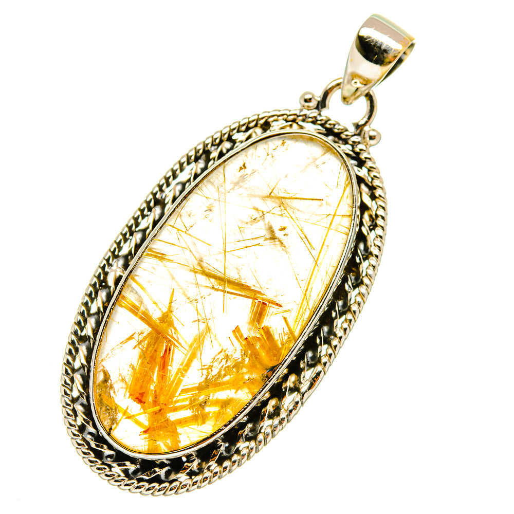 Rutilated Quartz Pendants handcrafted by Ana Silver Co - PD4368