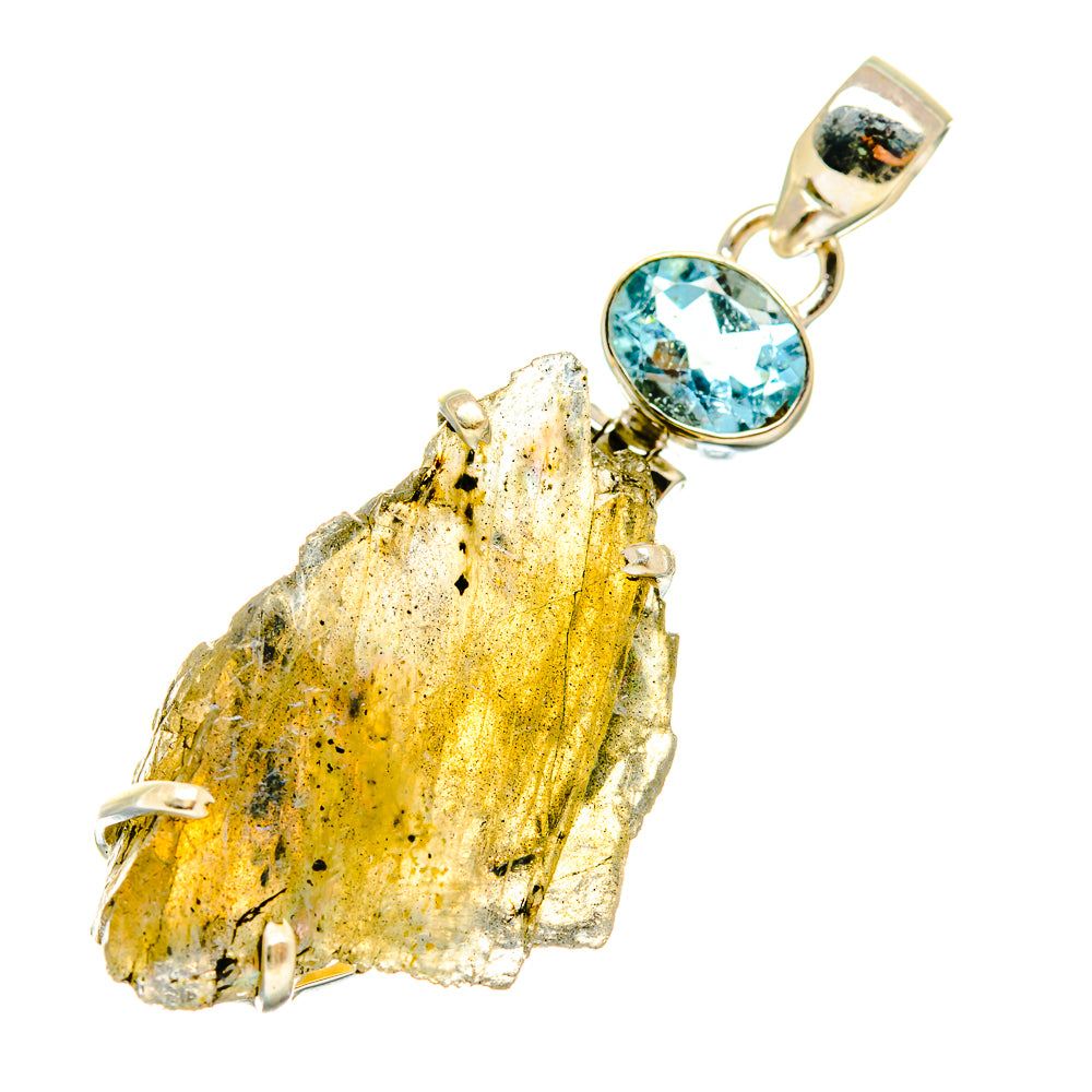 Labradorite, Blue Topaz Pendants handcrafted by Ana Silver Co - PD4400 - Photo 2