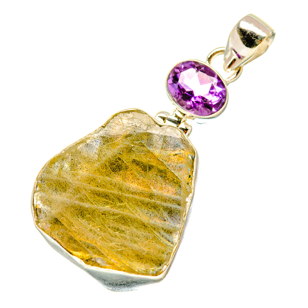 Labradorite, Amethyst Pendants handcrafted by Ana Silver Co - PD4409