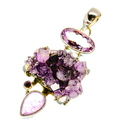 Amethyst Crystal Pendants handcrafted by Ana Silver Co - PD4411