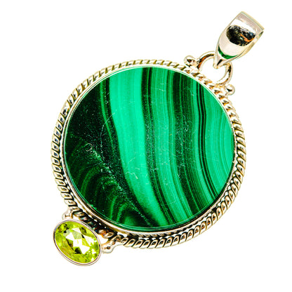 Malachite, Peridot Pendants handcrafted by Ana Silver Co - PD4449
