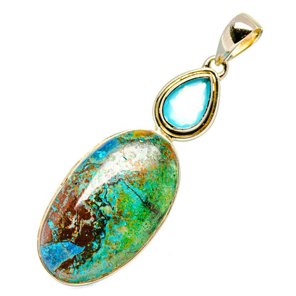 Shattuckite, Aqua Chalcedony Pendants handcrafted by Ana Silver Co - PD4457