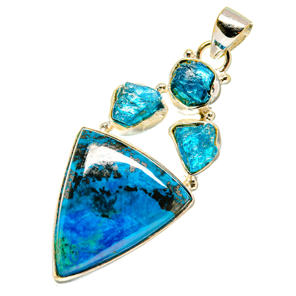 Shattuckite, Apatite Pendants handcrafted by Ana Silver Co - PD4459