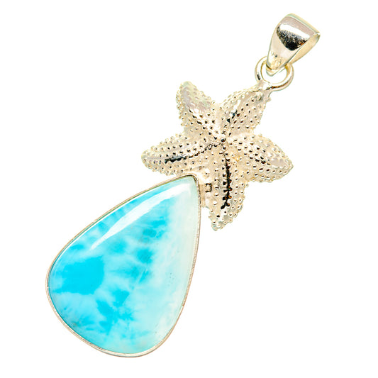Larimar Starfish Pendants handcrafted by Ana Silver Co - PD4464