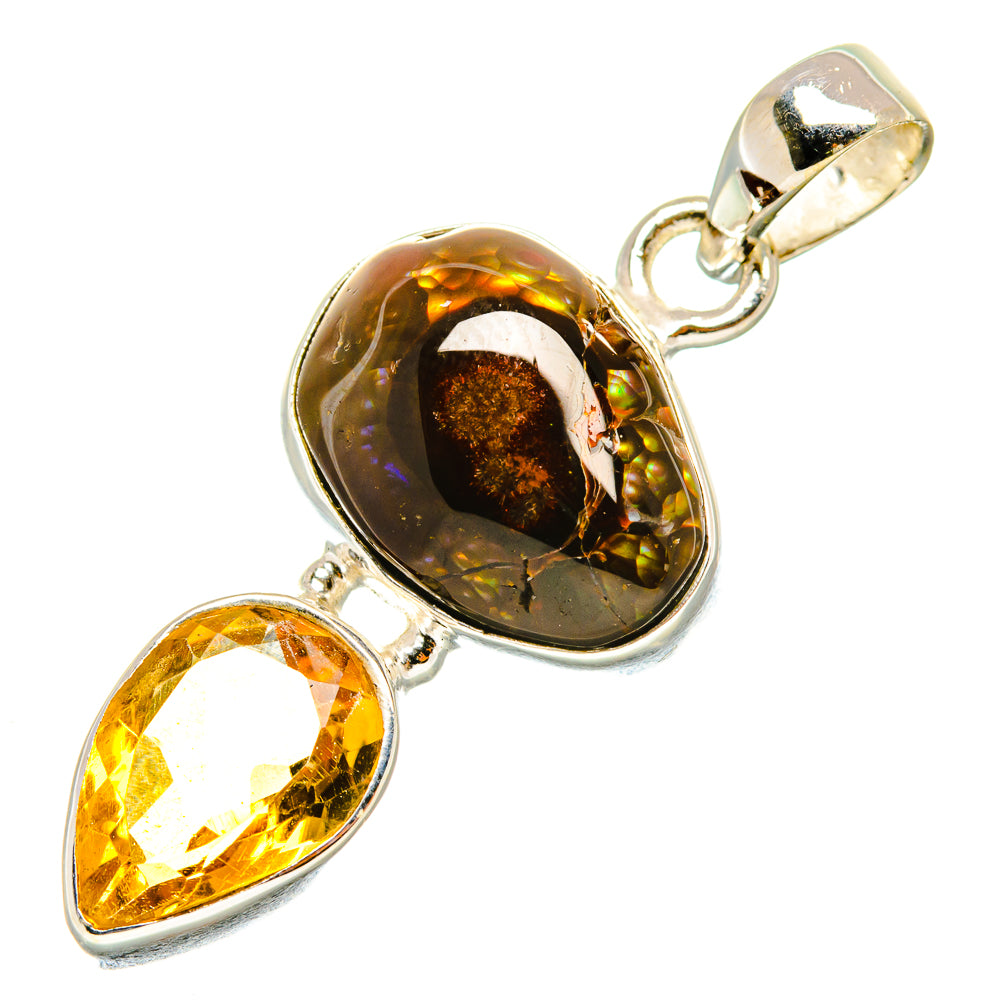 Mexican Fire Agate Pendants handcrafted by Ana Silver Co - PD4500
