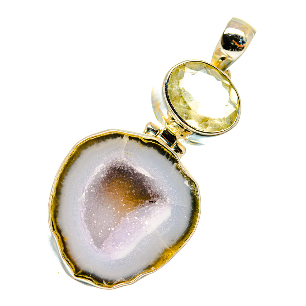Coconut Geode Slice Pendants handcrafted by Ana Silver Co - PD4547