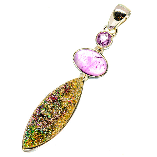 Titanium Druzy Pendants handcrafted by Ana Silver Co - PD4551