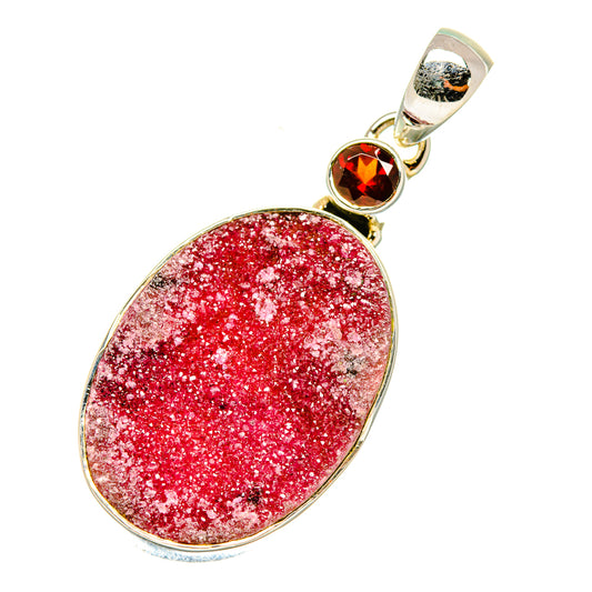 Cobalto Calcite Druzy Pendants handcrafted by Ana Silver Co - PD4571