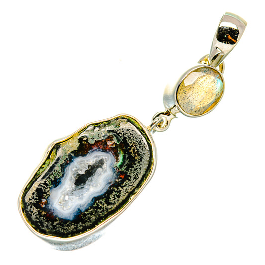 Coconut Geode Druzy Pendants handcrafted by Ana Silver Co - PD4579