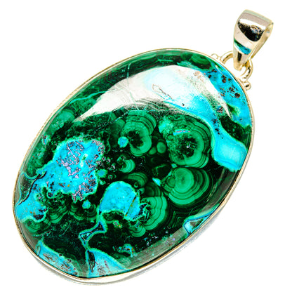 Malachite In Chrysocolla Pendants handcrafted by Ana Silver Co - PD759604