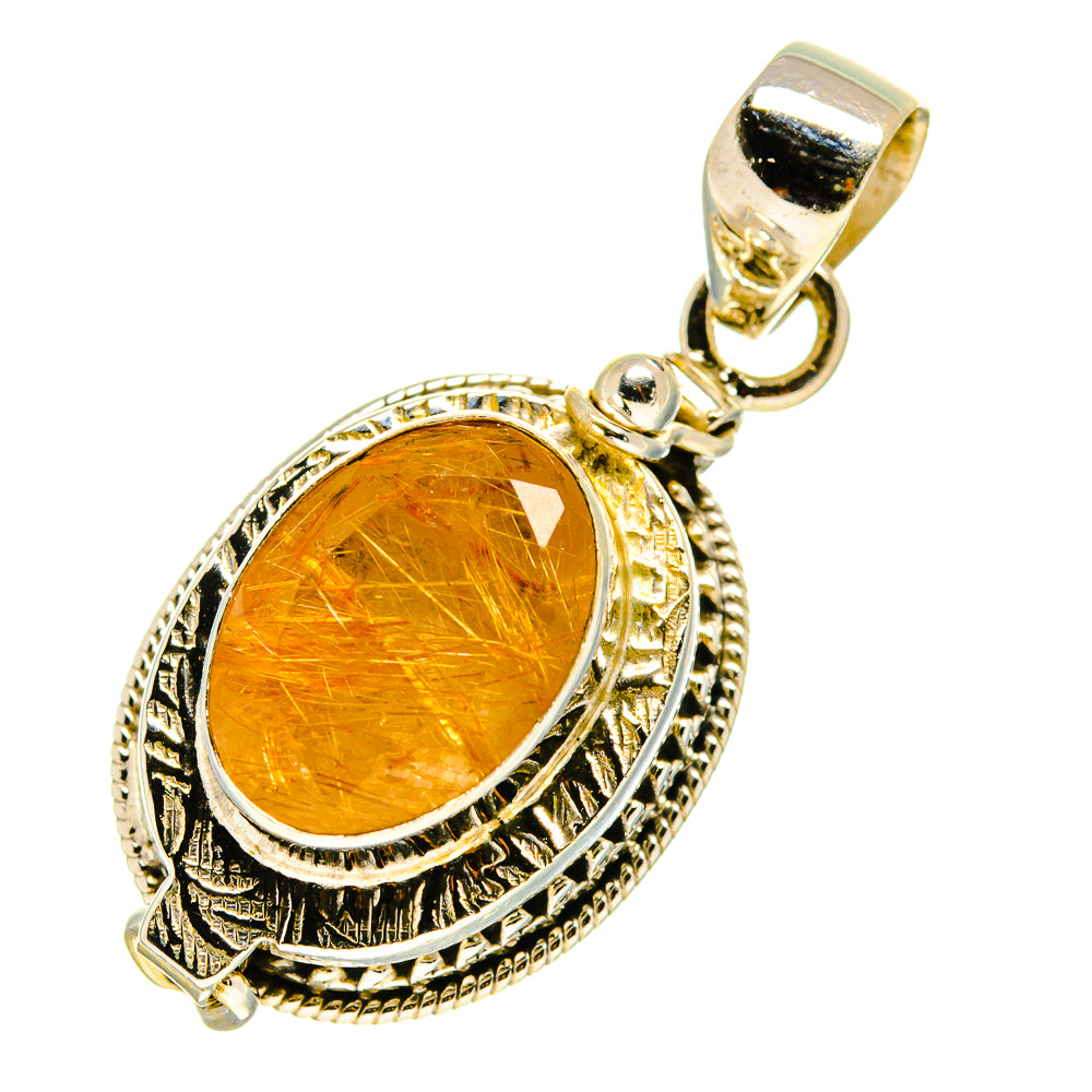 Rutilated Quartz Pendants handcrafted by Ana Silver Co - PD759636