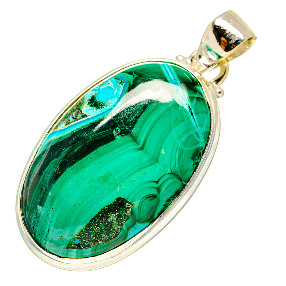 Malachite In Chrysocolla Pendants handcrafted by Ana Silver Co - PD759643