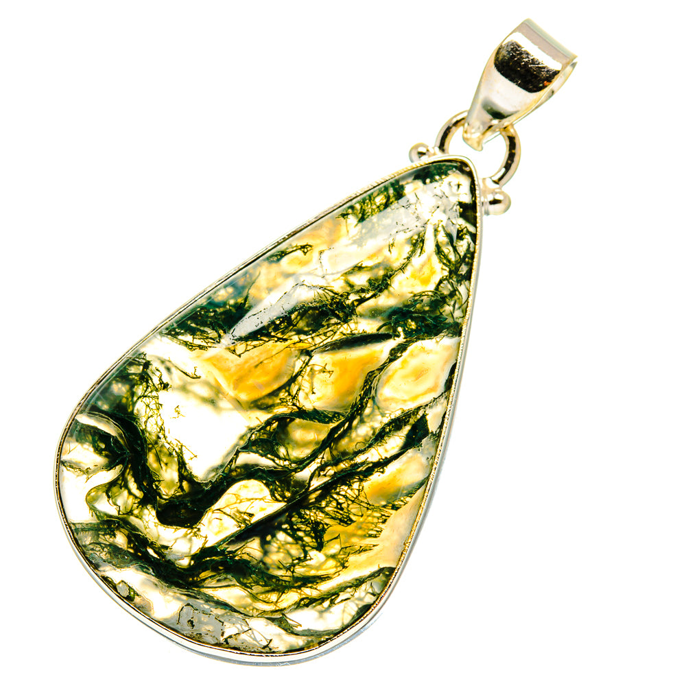 Green Moss Agate Pendants handcrafted by Ana Silver Co - PD759697