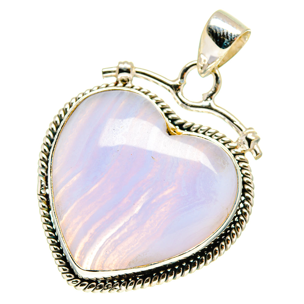 Blue Lace Agate Pendants handcrafted by Ana Silver Co - PD759706