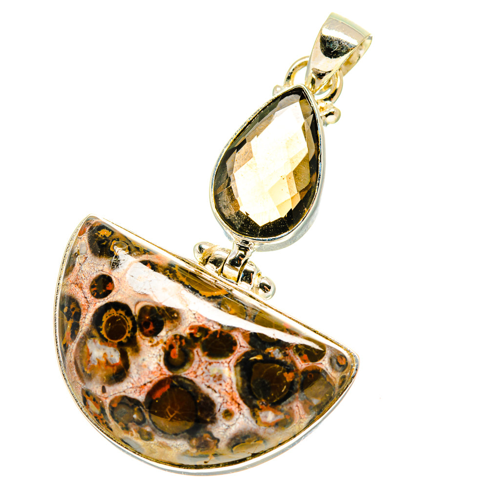 Poppy Jasper, Smoky Quartz Pendants handcrafted by Ana Silver Co - PD759716