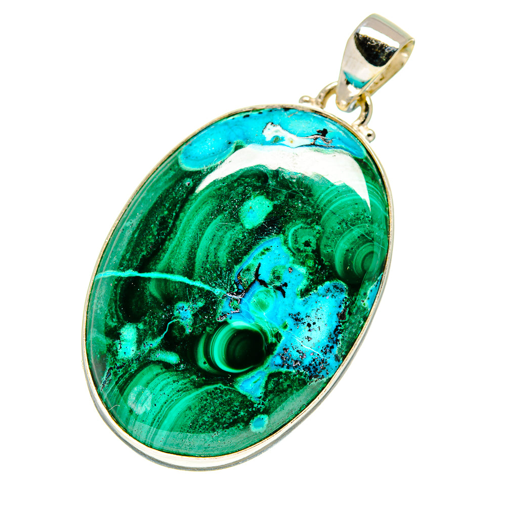 Malachite In Chrysocolla Pendants handcrafted by Ana Silver Co - PD759724