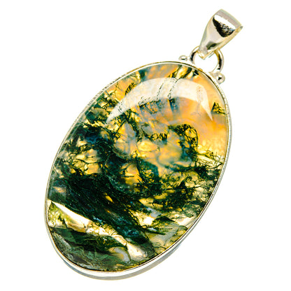Green Moss Agate Pendants handcrafted by Ana Silver Co - PD759726