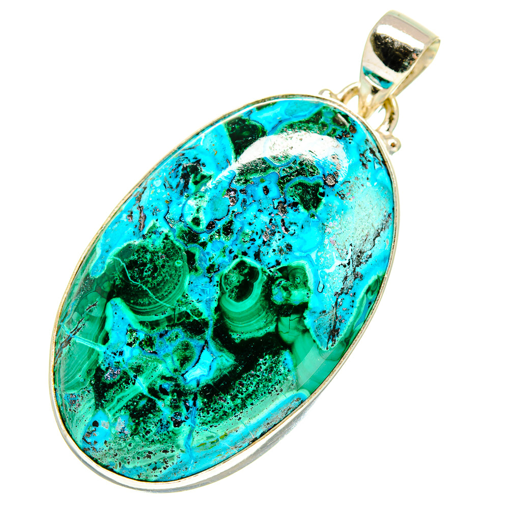 Malachite In Chrysocolla Pendants handcrafted by Ana Silver Co - PD759734