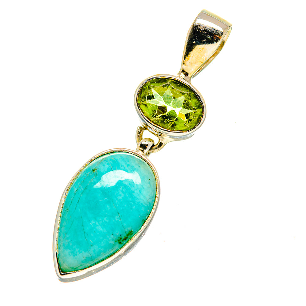 Peruvian Opal, Peridot Pendants handcrafted by Ana Silver Co - PD759748