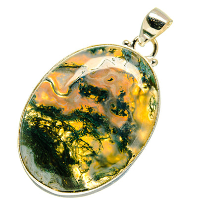 Green Moss Agate Pendants handcrafted by Ana Silver Co - PD759786
