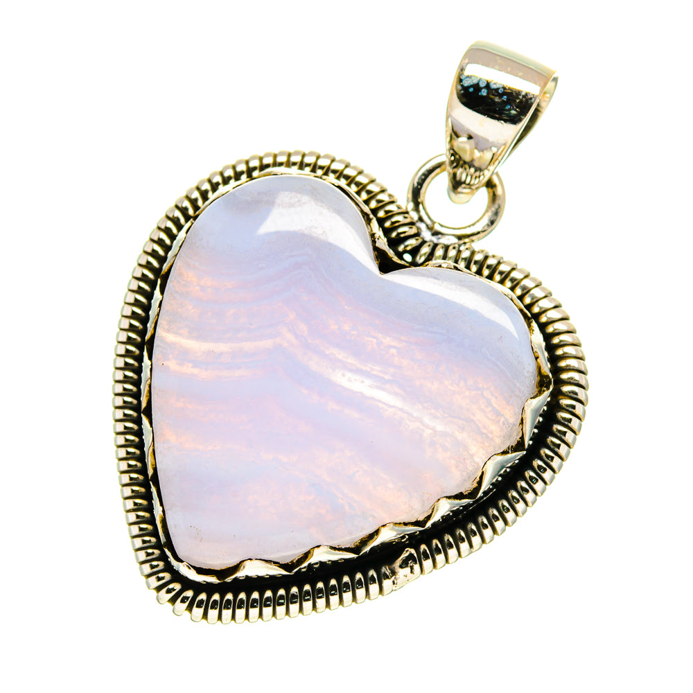 Blue Lace Agate Pendants handcrafted by Ana Silver Co - PD759787