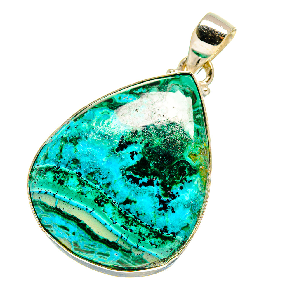Malachite In Chrysocolla Pendants handcrafted by Ana Silver Co - PD759812