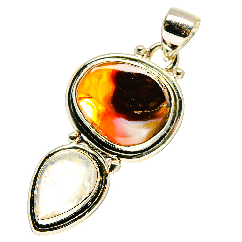 Mexican Fire Agate Pendants handcrafted by Ana Silver Co - PD759860
