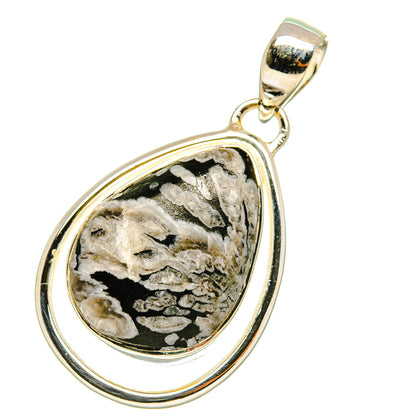 Chrysanthemum Stone Pendants handcrafted by Ana Silver Co - PD4606