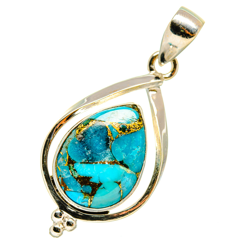 Blue Copper Composite Turquoise Pendants handcrafted by Ana Silver Co - PD4648