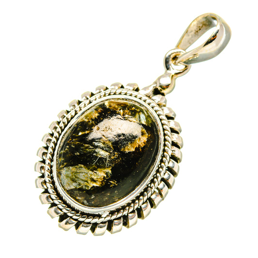 Golden Seraphinite Pendants handcrafted by Ana Silver Co - PD4649