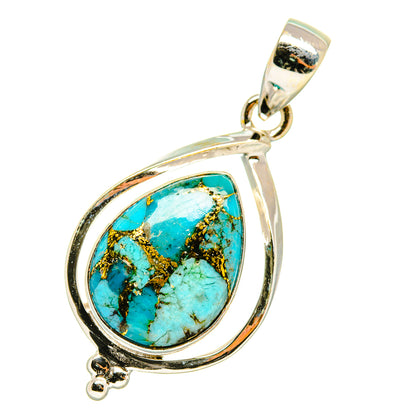 Blue Copper Composite Turquoise Pendants handcrafted by Ana Silver Co - PD4651