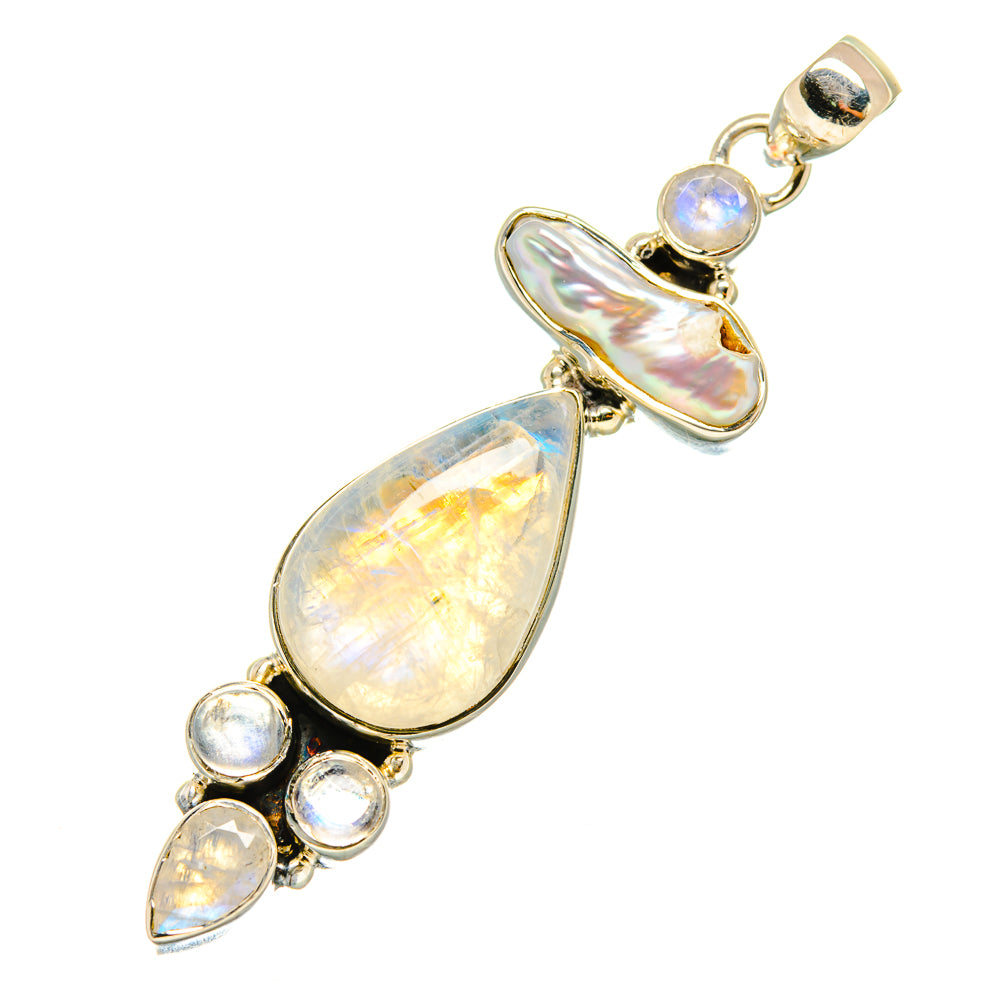 Rainbow Moonstone Pendants handcrafted by Ana Silver Co - PD4684