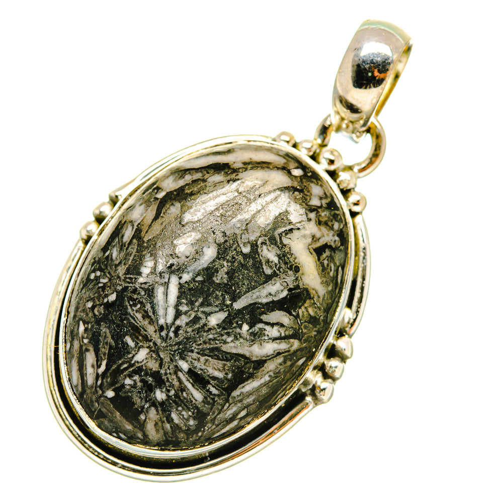 Chrysanthemum Stone Pendants handcrafted by Ana Silver Co - PD4702