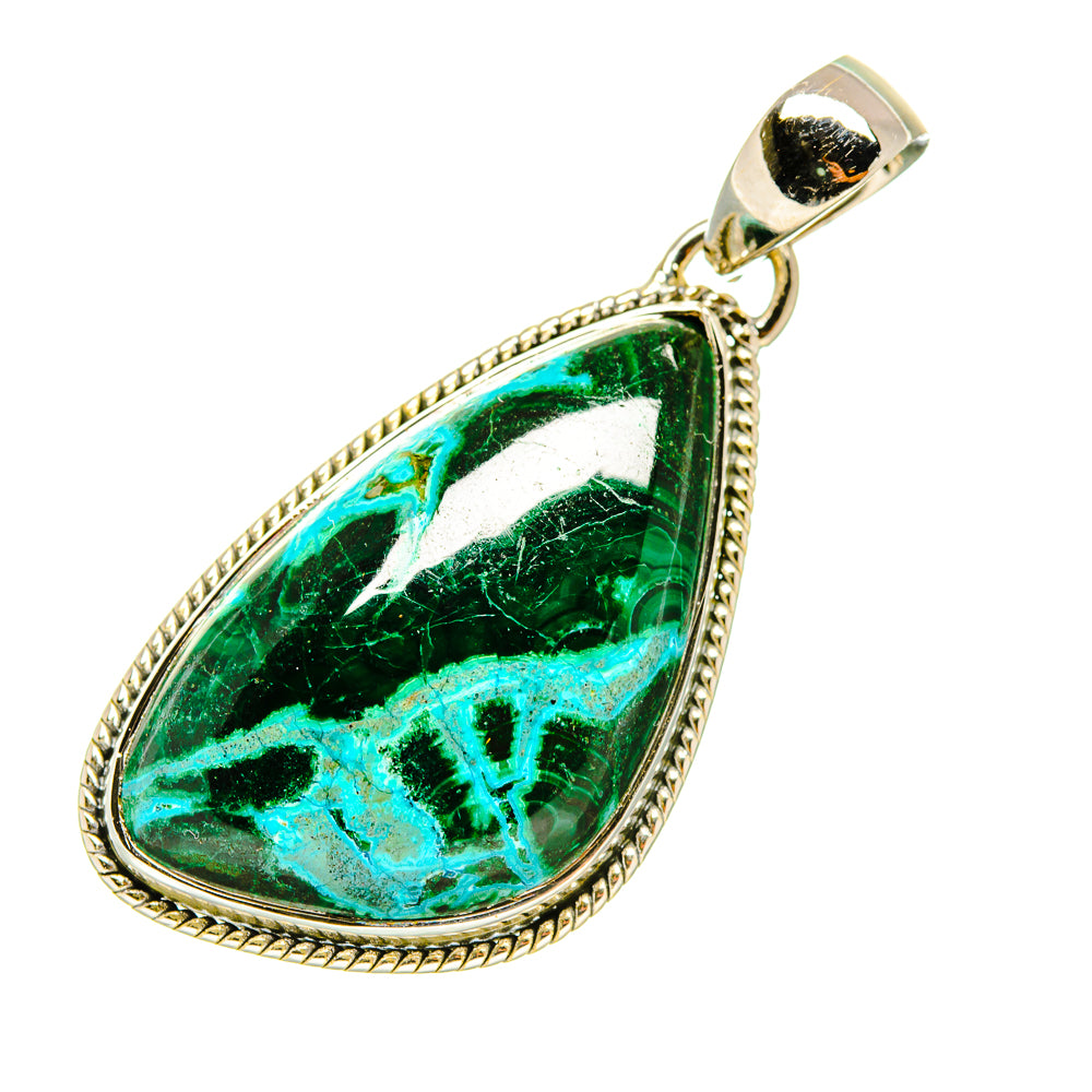 Malachite In Chrysocolla Pendants handcrafted by Ana Silver Co - PD4703