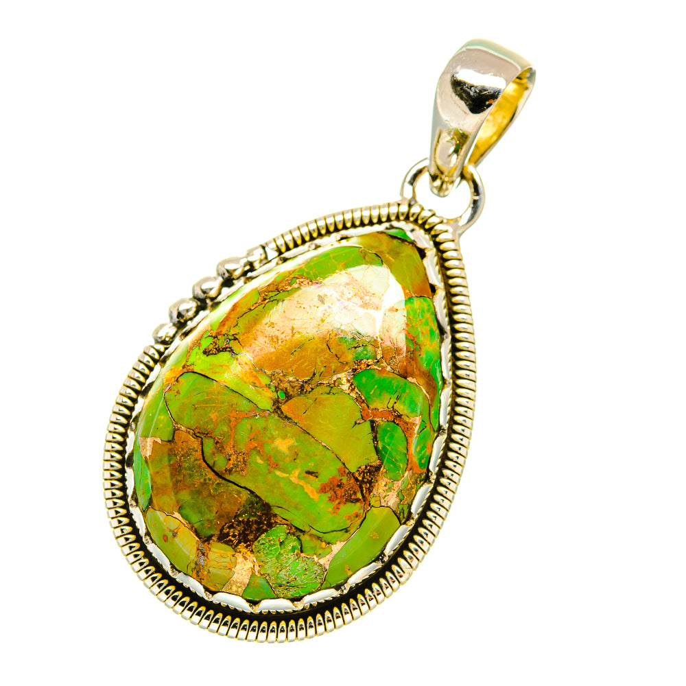 Green Copper Composite Turquoise Pendants handcrafted by Ana Silver Co - PD4710