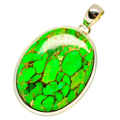 Green Copper Composite Turquoise Pendants handcrafted by Ana Silver Co - PD4711