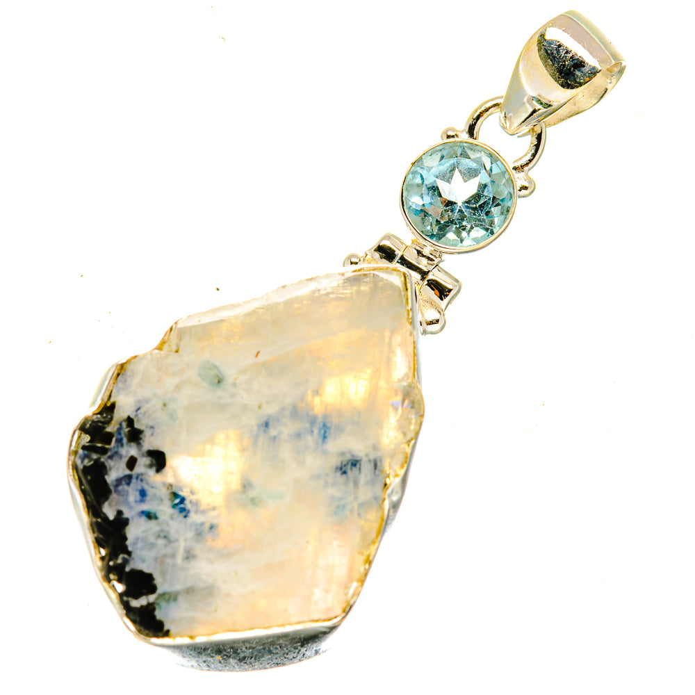 Rainbow Moonstone Pendants handcrafted by Ana Silver Co - PD4826