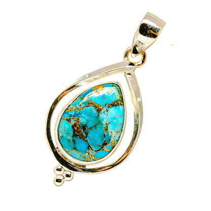 Blue Copper Composite Turquoise Pendants handcrafted by Ana Silver Co - PD4837