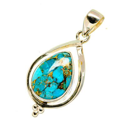 Blue Copper Composite Turquoise Pendants handcrafted by Ana Silver Co - PD4838