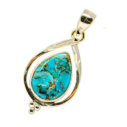 Blue Copper Composite Turquoise Pendants handcrafted by Ana Silver Co - PD4839