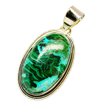 Malachite In Chrysocolla Pendants handcrafted by Ana Silver Co - PD4863