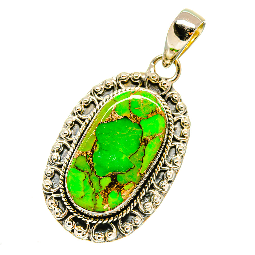 Green Copper Composite Turquoise Pendants handcrafted by Ana Silver Co - PD4866