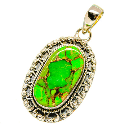 Green Copper Composite Turquoise Pendants handcrafted by Ana Silver Co - PD4866