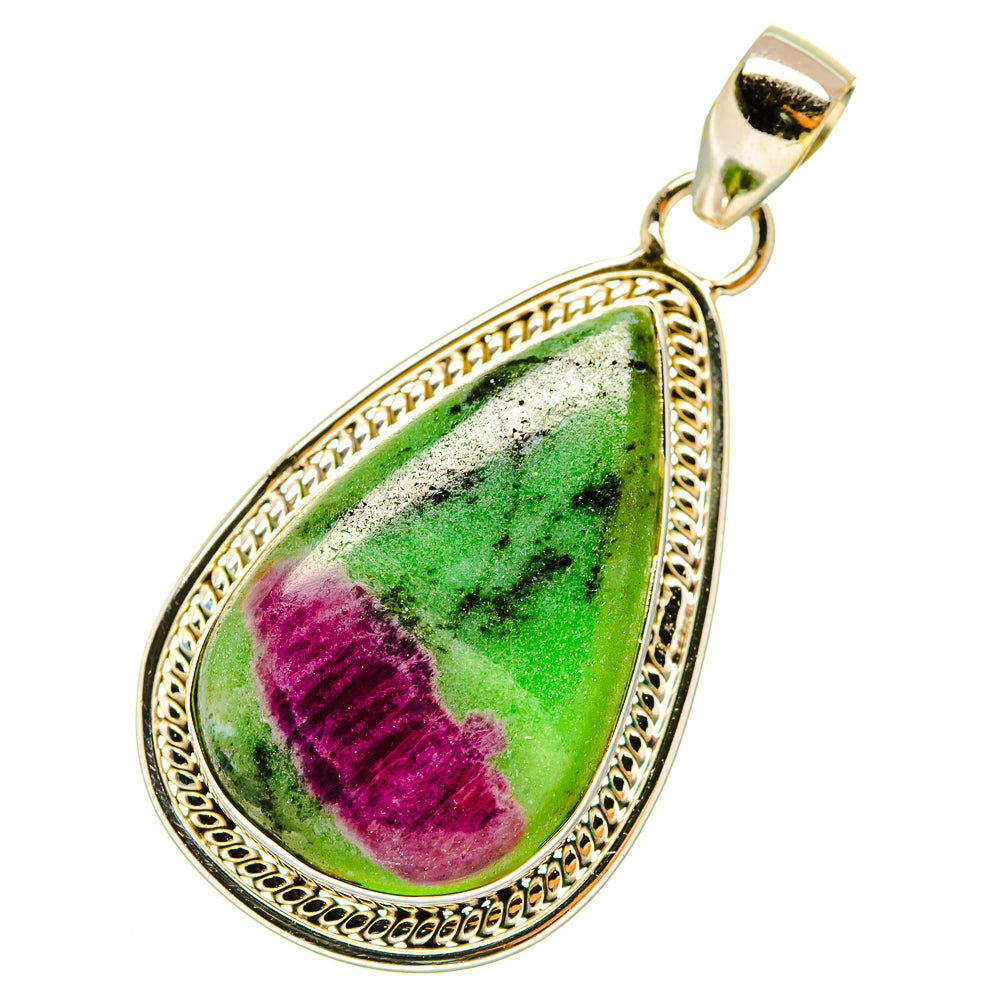 Ruby Zoisite Pendants handcrafted by Ana Silver Co - PD4884