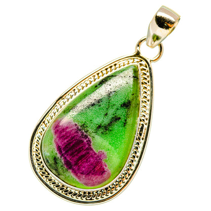 Ruby Zoisite Pendants handcrafted by Ana Silver Co - PD4884