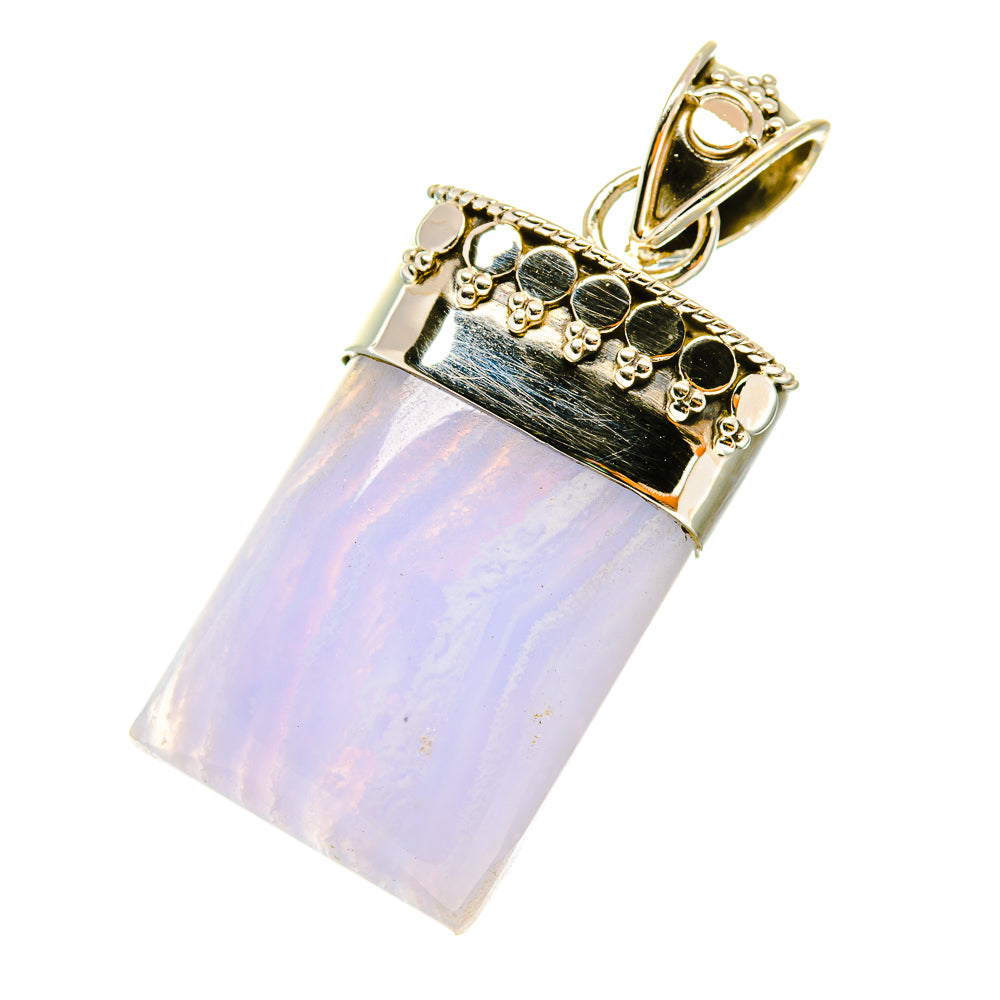 Blue Lace Agate Pendants handcrafted by Ana Silver Co - PD4899